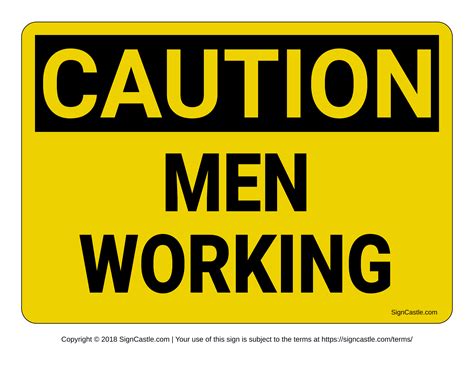 Men At Work Signs Poster Template