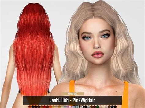 The Sims 4 Leahlillith Pink Wig Hair Retexture Sims Hair Pink Wig