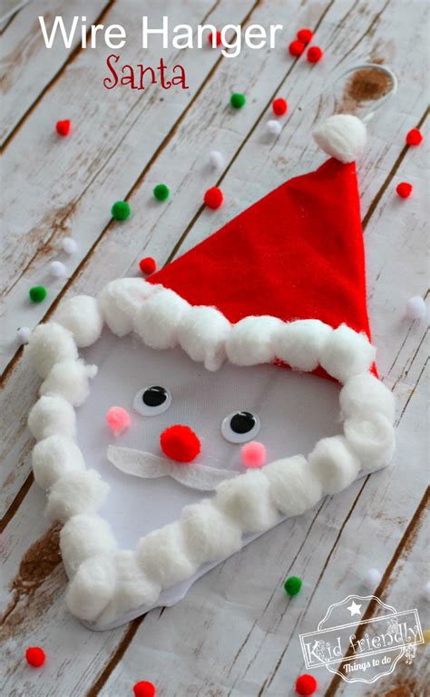 Make A Cute Santa Claus Out Of A Coat Hanger Easy Kids