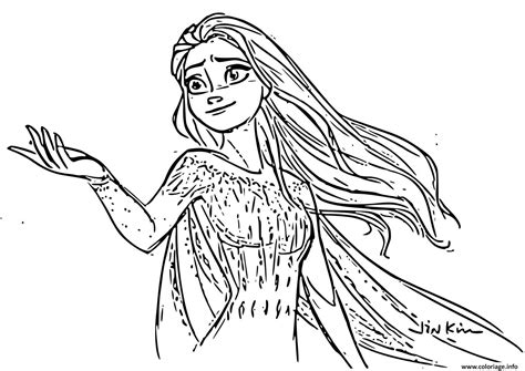 Coloriage Elsa Reine Des Neiges 2 Dans La Foret Enchantee Dessin La