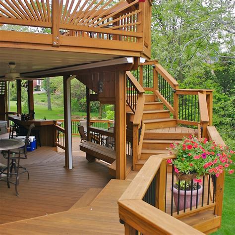 Zipup underdeck® polishes the underside of your deck providing a dry, usable, outdoor living space. | Take the Next Step with Custom Deck Stairs