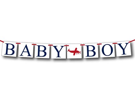 Baby Boy Banner Airplane Baby Shower Decorations Plane Baby Banner