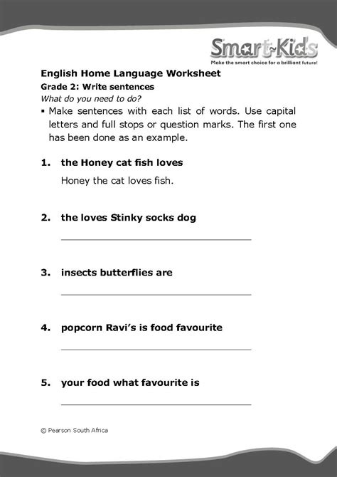 Bright kids grade three language arts activities provides support by enabling children to develop an awareness of spelling patterns, spell unfamiliar bright kids grade 3 english power activities are a great language arts resource to help parents and teachers motivate their children to learn. worksheets_english_gr_2_write_sentences.jpg | Smartkids