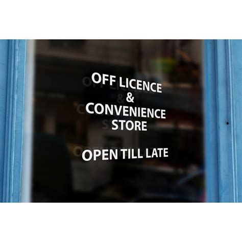 Ls9 Bespoke Off Licence Open Till Late Vinyl Cut Window Sticker