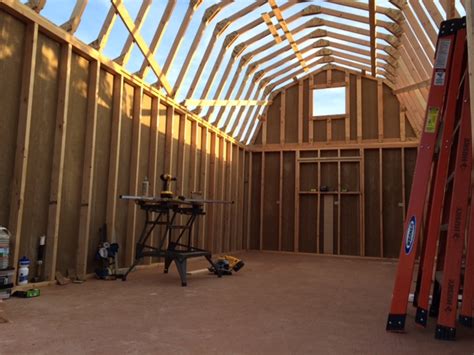 12×24 Barn Style Gambrel Shed Construction Photo Series