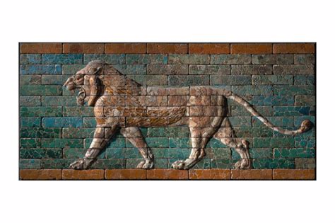 Sa221 Babylon Lion In Glazed Brick Relief Enormous Art