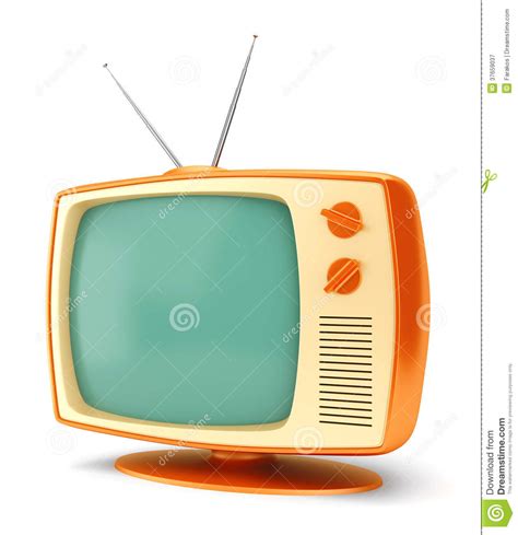 Vintage Tv Set On White Stock Illustration Illustration