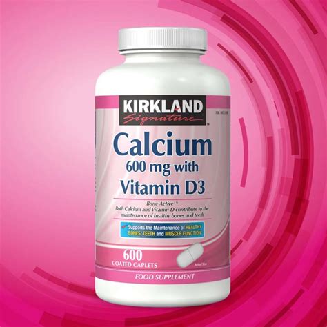 Kirkland Signature Calcium 600mg With Vitamin D3 600 Coated Caplets 20 Months Supply Costco Uk