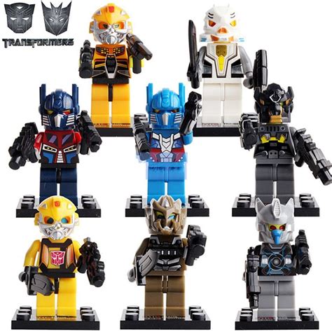 Transformers 8pc Mini Figures Building Blocks Minifigures Block Build