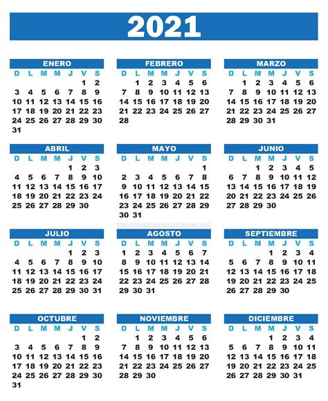 Plantilla De Calendario 2021 Calendario Tradicional El Calendario