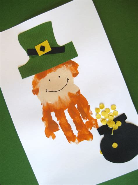 Preschool Crafts For Kids St Patricks Day Hand Print Leprechaun Craft