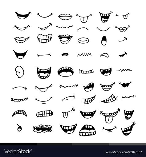 Cartoon Mouth Icon Design Royalty Free Vector Image