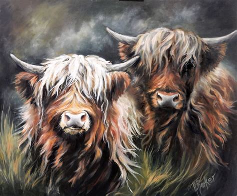 Highland Cow Art Canvas Prints By Hilary Barker At Mid Torrie Farm