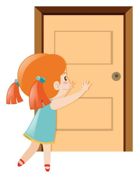 Child Opening Door Illustrations Royalty Free Vector Graphics And Clip