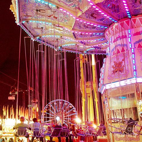 Pink Carnival Festival Ferris Wheel Night Ride Carnival Rides Night