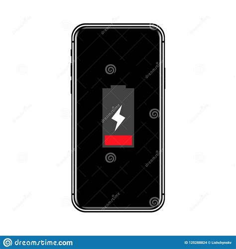 Icon Charging Red A Mobile Phone Realistic Color Design Vector