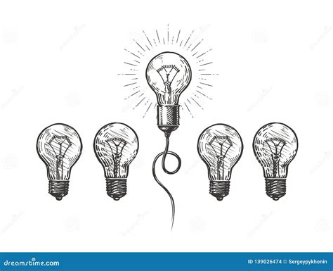 Idea Innovation Hand Drawn Business Concept Sketch Vector