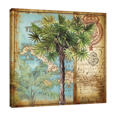 Sely Antique Palm Tree Ii On Canvas By Tre Sorelle Studios Graphic Art