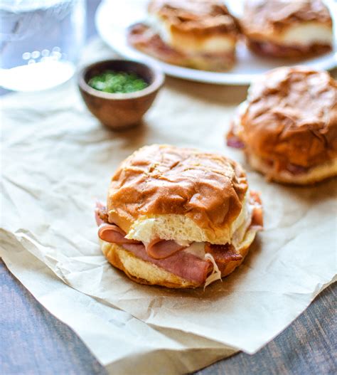 Baked Ham And Cheese Sandwiches With Spicy MustardCooking And Beer