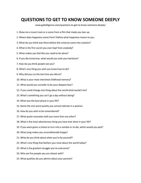 Questions To Ask To Get To Know Someone
