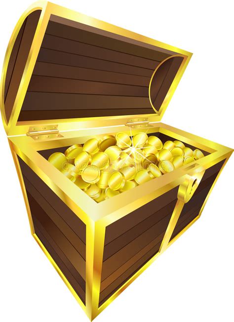Treasure Chest Gold Coins Stock Vector Illustration Of