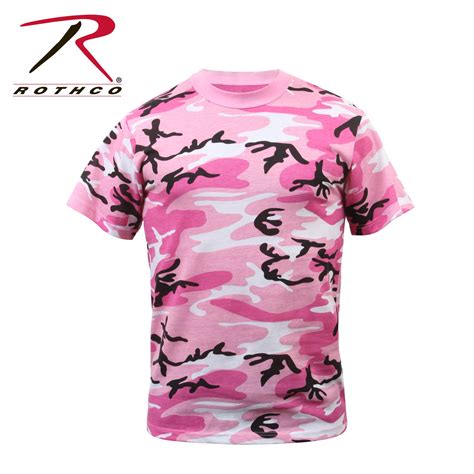 Colored Camo T Shirts Camouflage T Shirts Camo Print Tee Pink