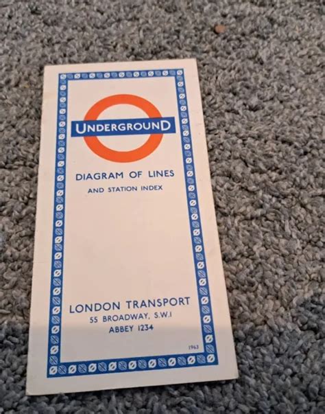 Vintage 1963 London Underground Map London Transport Harold F