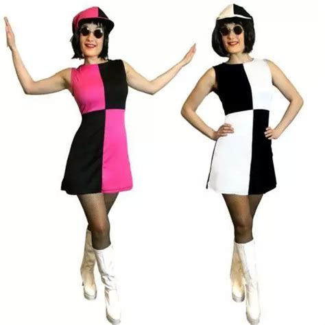 Ladies Mod Girl Costume Adult 60s 70s Go Go Womens Swinging Sixties