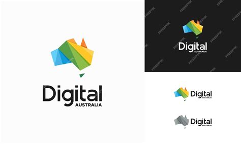 Premium Vector Modern Digital Australia Logo Template Designs Vector
