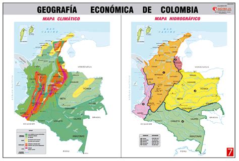 Mapa Climático Hidrográfico De Colombia Impreso En Polivinilo De 70 X