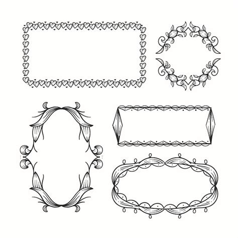 Premium Vector Hand Drawn Doodle Frames Collection