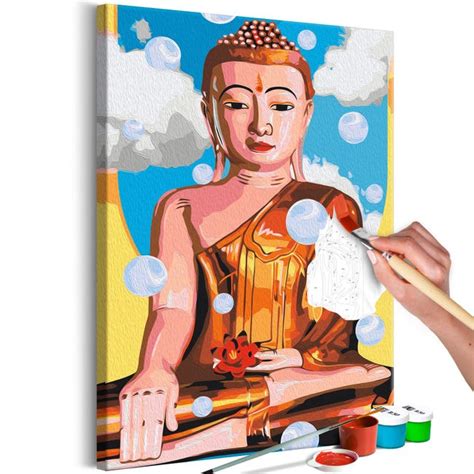 Tableau à Peindre Par Soi Même Levitating Buddha L X H Cm 40x60