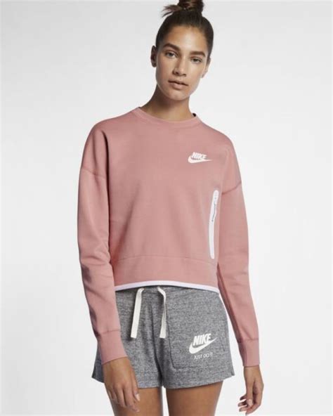 Nike Sportswear Tech Fleece Womens Crew 2xl Pink Pullover Ebay