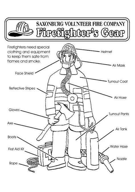 1128x1134 fire safety color pages coloring pages new coloring. The Firefighter's Gear1 Coloring Page in 2020 | Fire ...