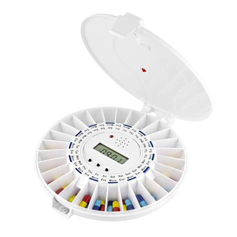 Tabtime Automatic Pill Dispenser 6 Alarms Per Day Solid Lockable Lid Essential Medication Aid