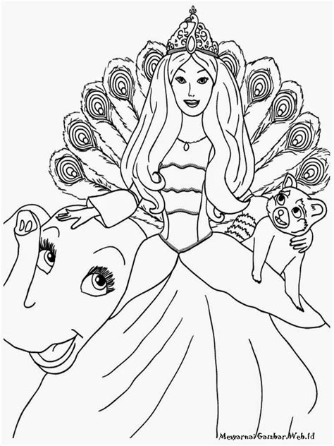 Gambar Princess Ariel Mermaid Coloring Pages Mewarna Gambar Download