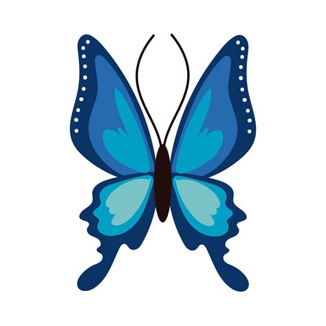 Beautiful Butterfly Insect Blue Flat Style Icon 2589455 Vector Art At