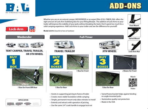 Of course, the general idea goes that if your. BAL 23216 Lock-Arm Stabilizing Bar - Trailer RV Camper ...