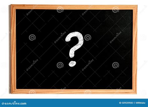 One Single Question Mark On Chalkboard Stock Photo Image Of