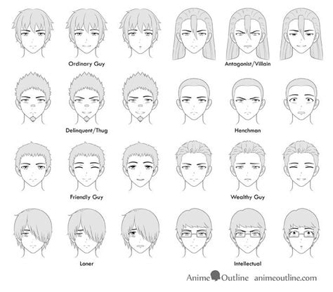Bend the lines so that they contour to the shape. How to Draw Male Anime Characters Step by Step ...