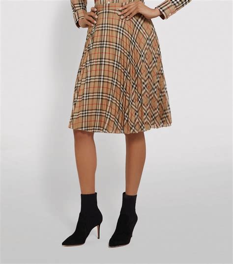 Burberry Brown Pleated Midi Skirt Harrods Uk