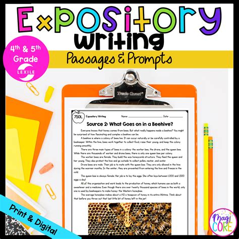 Expository Writing Passages And Prompts With Lexile Levels 4th And 5th