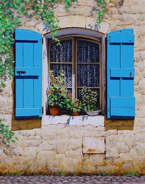 Blue Shutters By Michael Swanson Blue Shutters Window Mural Window