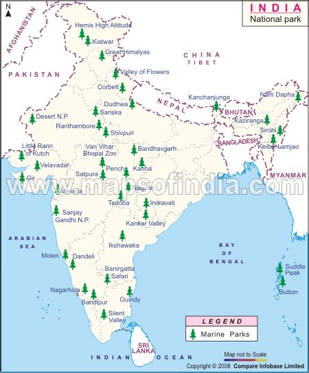 Currentaffairs National Parks In India Map