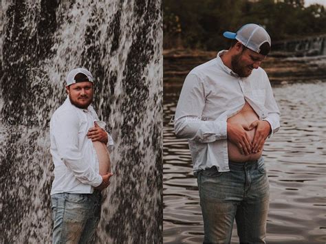 Man Poses For Maternity Photoshoot Photos Hysterical Husband