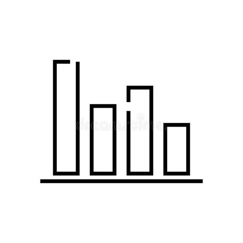 Bar Chart Line Icon Concept Sign Outline Vector Illustration Linear