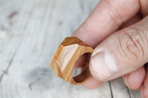 Handmade Wood Ring For Men Wooden Ring Jewels Olive Wood Custom Ring
