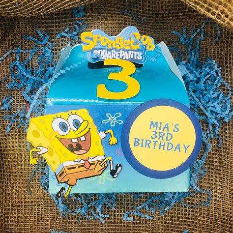 Spongebob Squarepants Party Favor Boxes Personalisiert Etsy