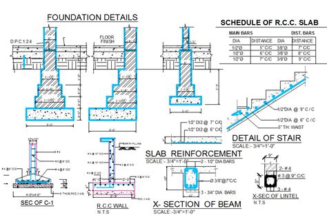 Rcc Construction With Schedule Drawing Dwg File Cadbull