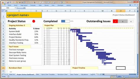 How To Project Dashboard Excel Template Youtube